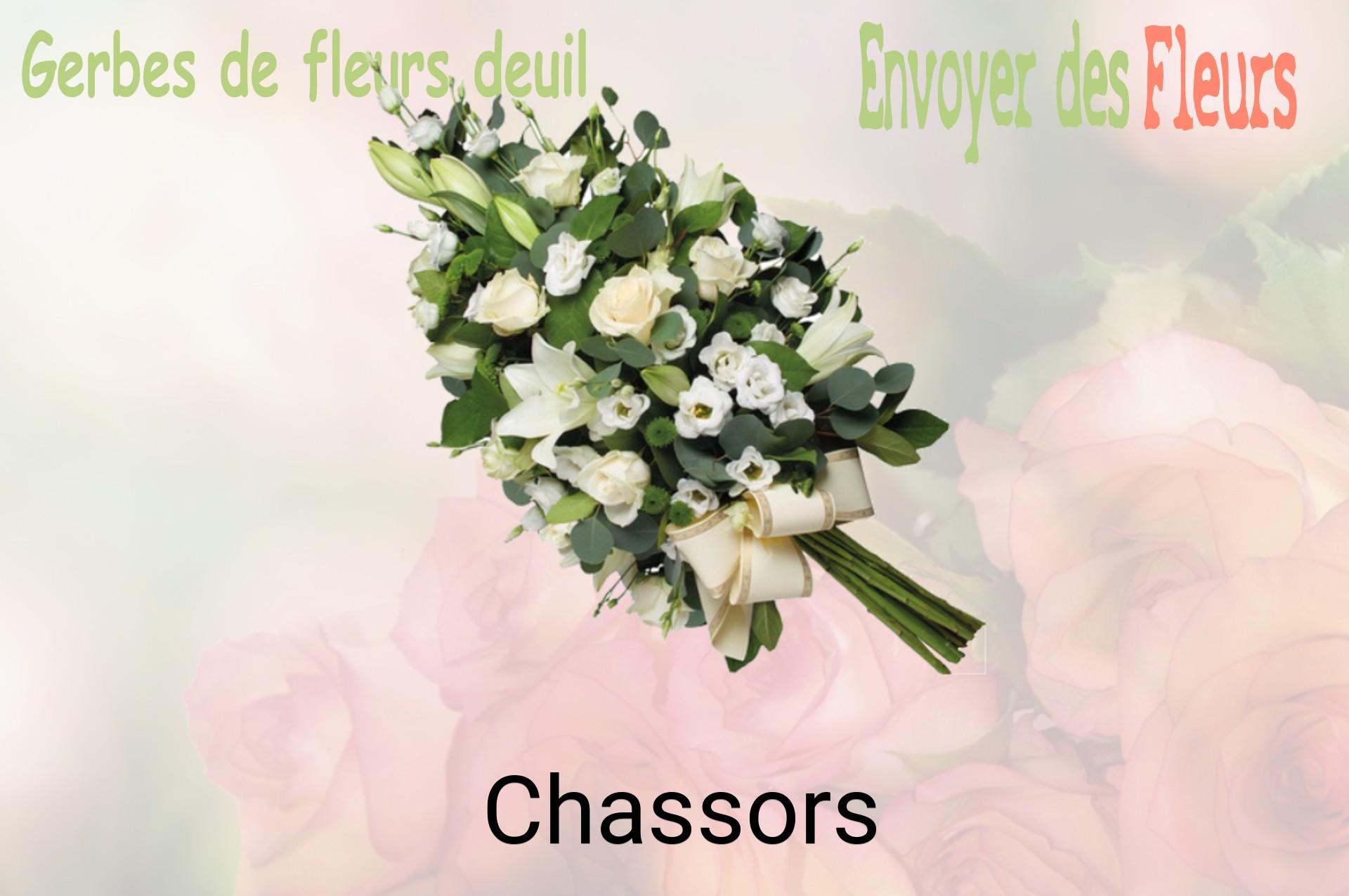 Gerbe de fleurs de deuil livrée à Chassors